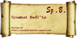 Szombat Beáta névjegykártya