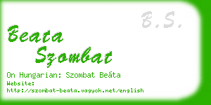 beata szombat business card